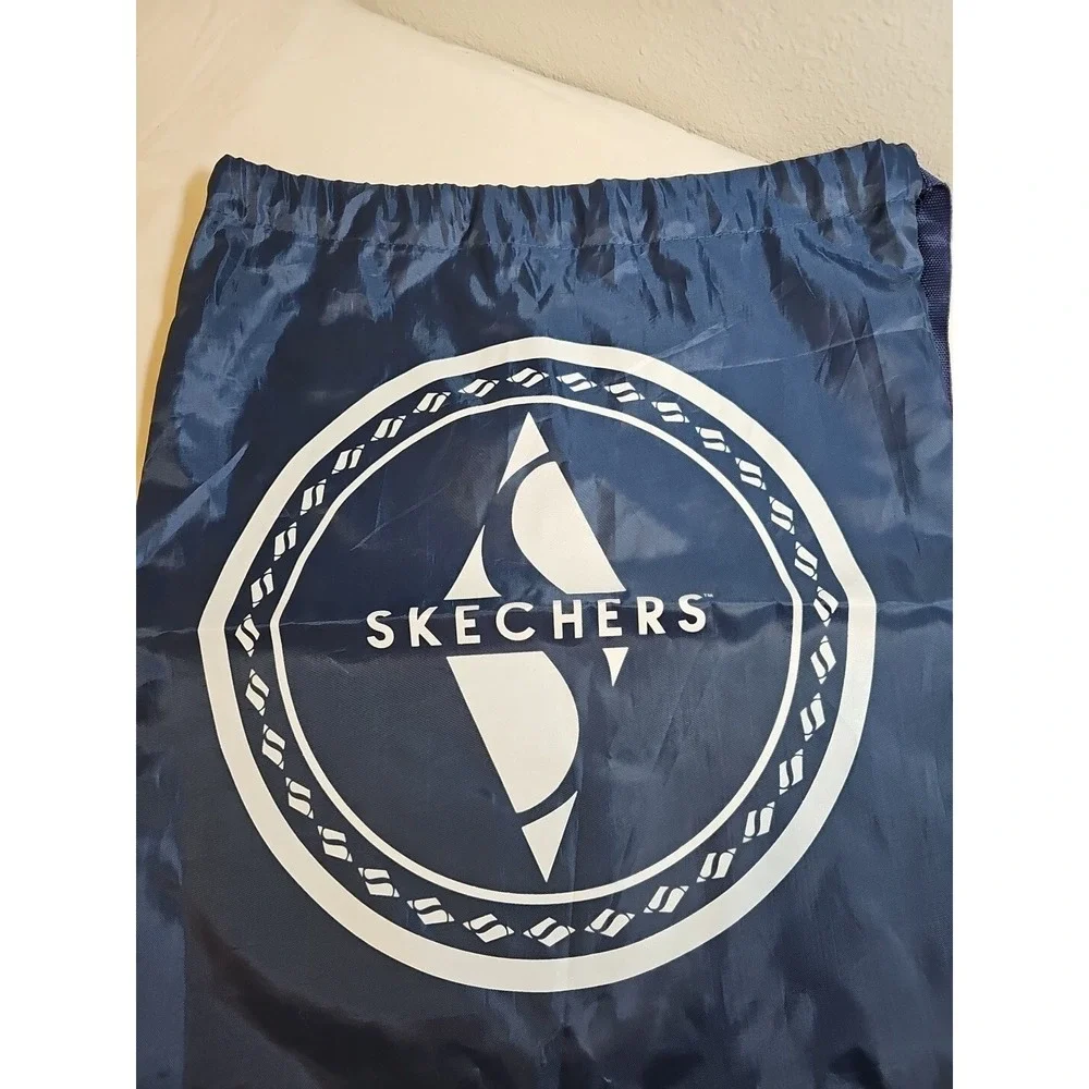 Skechers Nylon Drawstring Bag Backpack Gym Bag Tote Sack Navy‎ Blue 17